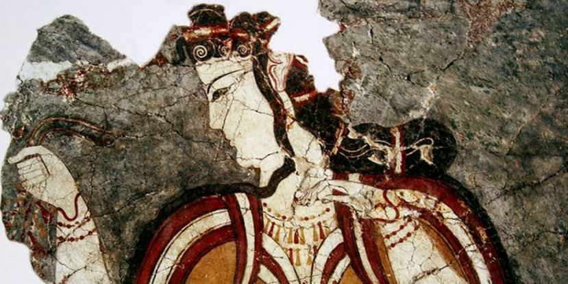 Minoan woman, fresco from Akrotiri, Santorini